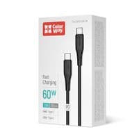 Кабель ColorWay USB Type-C - USB Type-C (M/M), textured PVC, 3А, 2 м, Black (CW-CBPDCC095-BK)