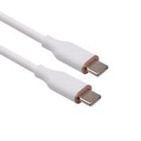 Силиконовый кабель HiSmart USB Type-C-Type-C, 60Вт, (белый, 2 м)