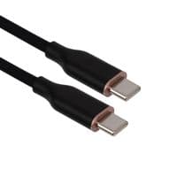 Силиконовый кабель HiSmart USB Type-C-Type-C, 60Вт, (черный, 1 м)
