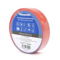 Ізолента ПВХ PANASONIC 0,125мм*18мм*20м (червона), діапазон робочих температур: від 0С до + 90С, вогнестійка, 8 штук в упаковці, ціна за штуку