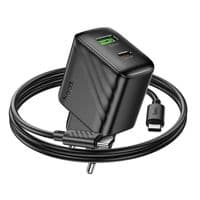 Набор СЗУ HOCO CS25A + кабель Type-C / Type-C, 1xUSB+1xUSB-C, PD20W+QC3.0, кабель 1м, Black, Box