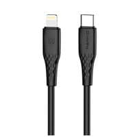 Дата кабеля USB-C — Lightning 1.0m PD30W текстурированный ПВХ черный ColorWay (CW-CBPDCL094-BK)