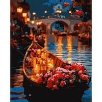 Картина по номерам Santi "Розы в лодке", 40*50см, LED подсветка (956661)