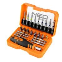 Биты Neo Tools 1/4", битодержатель, PH, R, HT, TT, кейс набор 31шт
