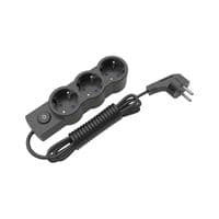 Удлинитель блоковый (PP) Electrum 3 розетки 5 м с выключателем и заземлением Black (C-ES-1546)