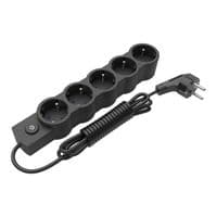 Удлинитель блоковый (PP) Electrum 5 розеток 5 м с выключателем и заземлением Black (C-ES-1549)