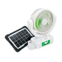 Вентилятор GDTIMES GD 8021BT+Фонарь+Радио+Bluetooth, Solar+ встроенный аккумулятор, Box