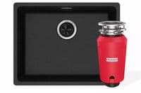 Комплект - мойка MRG 110-52 фрагранит, оникс, 125.0701.776 и измельчитель пищевой. отходов SLIM 50, 134.0715.098, вкл. Сифон