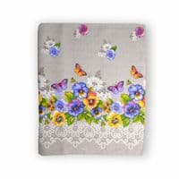 Скатерть Home Line рогожка Фиалковые бабочки, 150х150 см (130207)