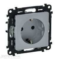 Valena LIFE Legrand розетка силовая Schuko 16А 250В автоматические клеммы алюминий