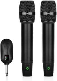 Мікрофон для караоке REAL-EL KM-850, Black , 2,4 ГГц / 6,35 мм jack, підключення бездротове, - 60 дБ, 2 шт (EL121900002)