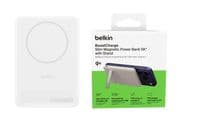 Аккумулятор портативный литий-ионный Power Bank Belkin 5000мА·ч, 20Вт PD/Qi2 15Вт, Magnetic Kickstand, белый