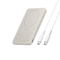 Аккумулятор портативный литий-ионный Power Bank Belkin 5000мА·ч, 15Вт/Qi2 7.5Вт, Slim Magnetic Ring, песочный