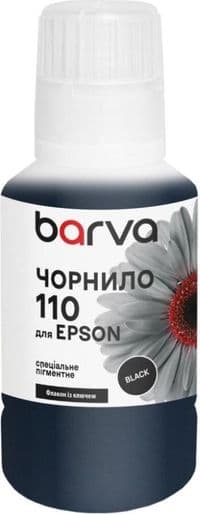 Чернила Barva Epson 110, Black, для M1100/M1120/M1140/M1170/M1180/M2140/M2170/M3140/M3170/M3180, 120 мл, пигментное, флакон OneKey (E110-