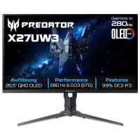 Монитор TFT ACER 26.5" Predator X27UW3bmiiprx (UM.GXXEE.305) QD-OLED QHD 240Hz 2*HDMI DP Pivot MM Black