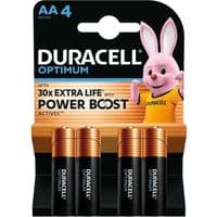 Батарейка AA/LR06, Лужная, Duracell Optimum, BL (4шт.)
