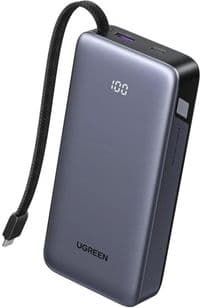 UMB Ugreen 25000mAh 45W PD/QC, USB-A, USB-C IN/OUT, со встроенным кабелем USB-C (PB536) Серый