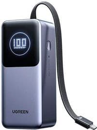 УМБ Ugreen 20000 мАч 130 Вт PD/QC, USB-A, USB-С вход/выход со встроенным кабелем USB-C (PB723) Серый