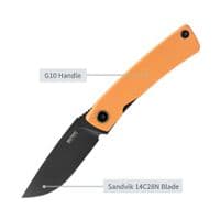 Ніж SRM Air, Orange G10, Black Stonewash (105M-GJ)