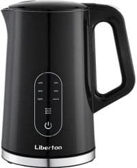 Електрочайник Liberton LEK-6835, Black, 2000W, 1,7 л, дисковий, корпус із пластику, дисплей, терморегулятор, захист від перегріву (LEK-6835)