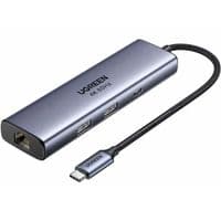 Док-станция USB 3.0 Type-C -> 2xUSB-A 3.0/ 1xUSB-C 3.0/ DP4K60Hz/RJ45/ PD 100W CM512 серая UGREEN