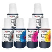 Комплект чернил Barva Epson 115, Black/Photo Black/Grey/Cyan/Magenta/Yellow, 6x140 мл, пигментные/водорастворимые, флакон OneKey (E115-140-MP)