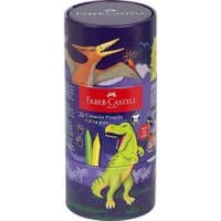 Фломастери Faber-Castell Connector Динозаври у подарунковій металевій коробці 20 кольорів (32543)