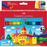 Фломастери Faber-Castell потовщені Felt tip JUMBO 24 кольори в картонній коробці (32539)