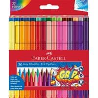 Фломастери Faber-Castell тригранні Grip felt-tip pen, 30 кольорів (29902)