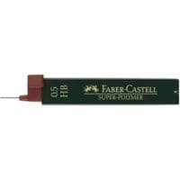Грифель для механического карандаша Faber-Castell Super-Polymer НВ (диаметр 0,5 мм), 12 штук в пенале (16782)