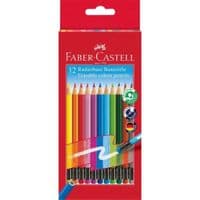 Олівці кольорові Faber-Castell з гумкою, шестигранні,12 кольорів (116612) (16796)