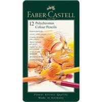 Олівці кольорові Faber-Castell Polychromos, металева коробка, 12 кольорів (110012) (15440)