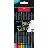 Карандаши цветные Faber-Castell Black Edition цвет pencil, трехгранные, черное дерево, 12 цветов (116412) (31214)