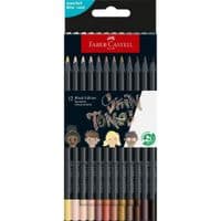 Карандаши цветные Faber-Castell Black Edition Color Pencils Skin Tones 12 цветов (116414) (32397)