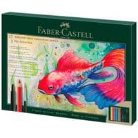 Карандаши цветные Faber-Castell AlbrechtDrer17 цветов с аксессуарами в картонной подарочной коробке (217552) (33027)