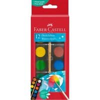 Акварельные краски Faber-Castell сухая, с кистью, D24мм, 12 цветов (32297)