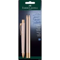 Ручка кулькова Faber-Castell набір кулькова ручка + 2 олівця Writing Set POLY BALL Urban, колір рожевий (32575)