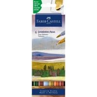Художній маркер Faber-Castell набір акварельних двосторонніх Goldfaber Aqua Dual Marker Tuscany, 6 кольорів (32147)