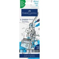 Художній маркер Faber-Castell набір двосторонніх Goldfaber Gofa Sketch Markers Product Design, 6 кольорів (32544)