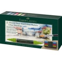 Художній маркер Faber-Castell набір акварельні двосторонні Albrecht Dürer Urban sketch, Міський ескіз 5 кольорів (31351)