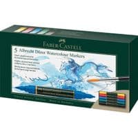 Художній маркер Faber-Castell акварельні двосторонні Albrecht Dürer Faber-Castell, набір 5 кольорів (29358)