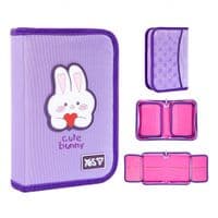 Пенал Yes жесткий одинарный с двумя клапанами Cute Bunny HP-04 (533740)