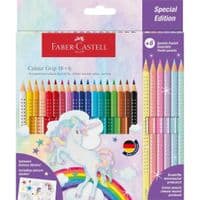 Карандаши цветные Faber-Castell Colour Grip Unicorn, акварельные, 18 цветов + 6 пастельных (201543) (32324)