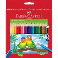 Карандаши цветные Faber-Castell 4 цвета трехгранные + стругачка (120524) (21615)