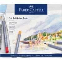 Карандаши цветные Faber-Castell Goldfaber Aqua акварельные, в металлической коробке, 24 цвета (114624) (27638)