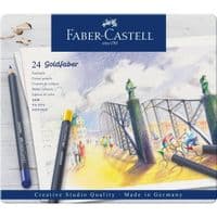Карандаши цветные Faber-Castell Goldfaber Colour pencil в металлической коробке, 24 цвета (114724) (27642)