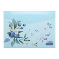Папка - конверт Buromax А4 на кнопці, BLUEBERRY ARABESKI, напівпрозора,аквамарин (BM.3943-52)