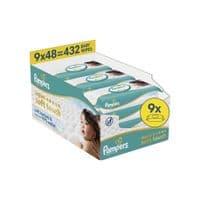 Дитячі вологі серветки Pampers Aqua Soft Touch 9x48 шт (432 шт) (8006530140010)