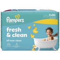 Дитячі вологі серветки Pampers Fresh Clean2x80 шт (160 шт) (8006530135269)