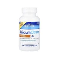 Витаминно-минеральный комплекс 21st Century Кальций цитрат и витамин D3, Calcium Citrate Petites + D3, 200 таблеток (CEN27709)